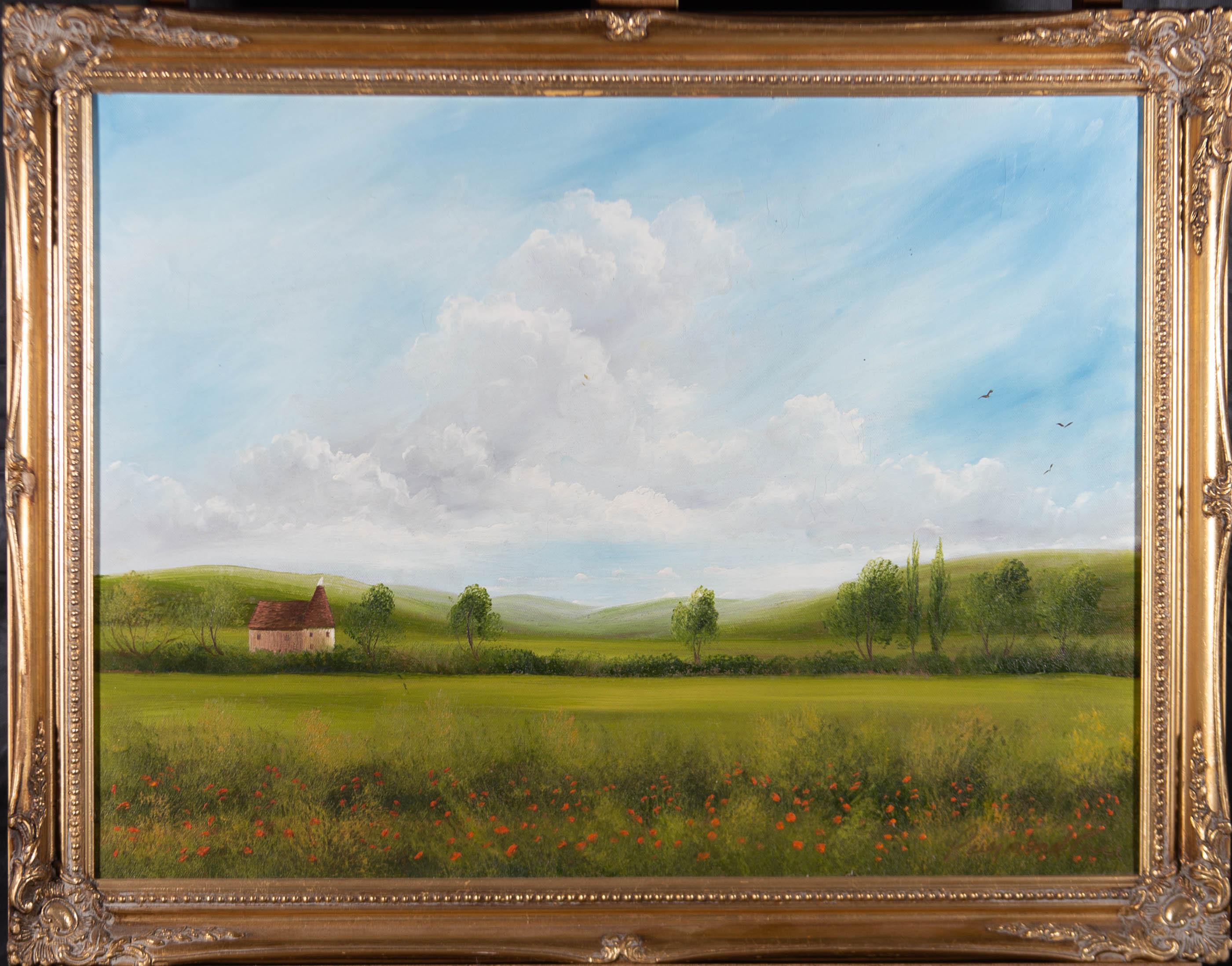 Unknown Landscape Painting - Raymond Price - 20th Century Oil, Green Fields