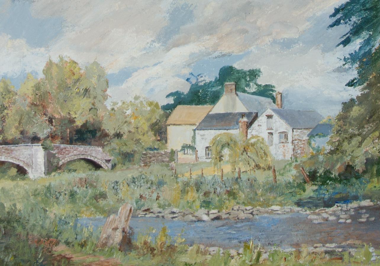 R.B. - 1997 Acrylic, Abercynrig Mill, Breconshire - Painting by Unknown