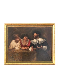 Conversazione animata intorno a una balaustra