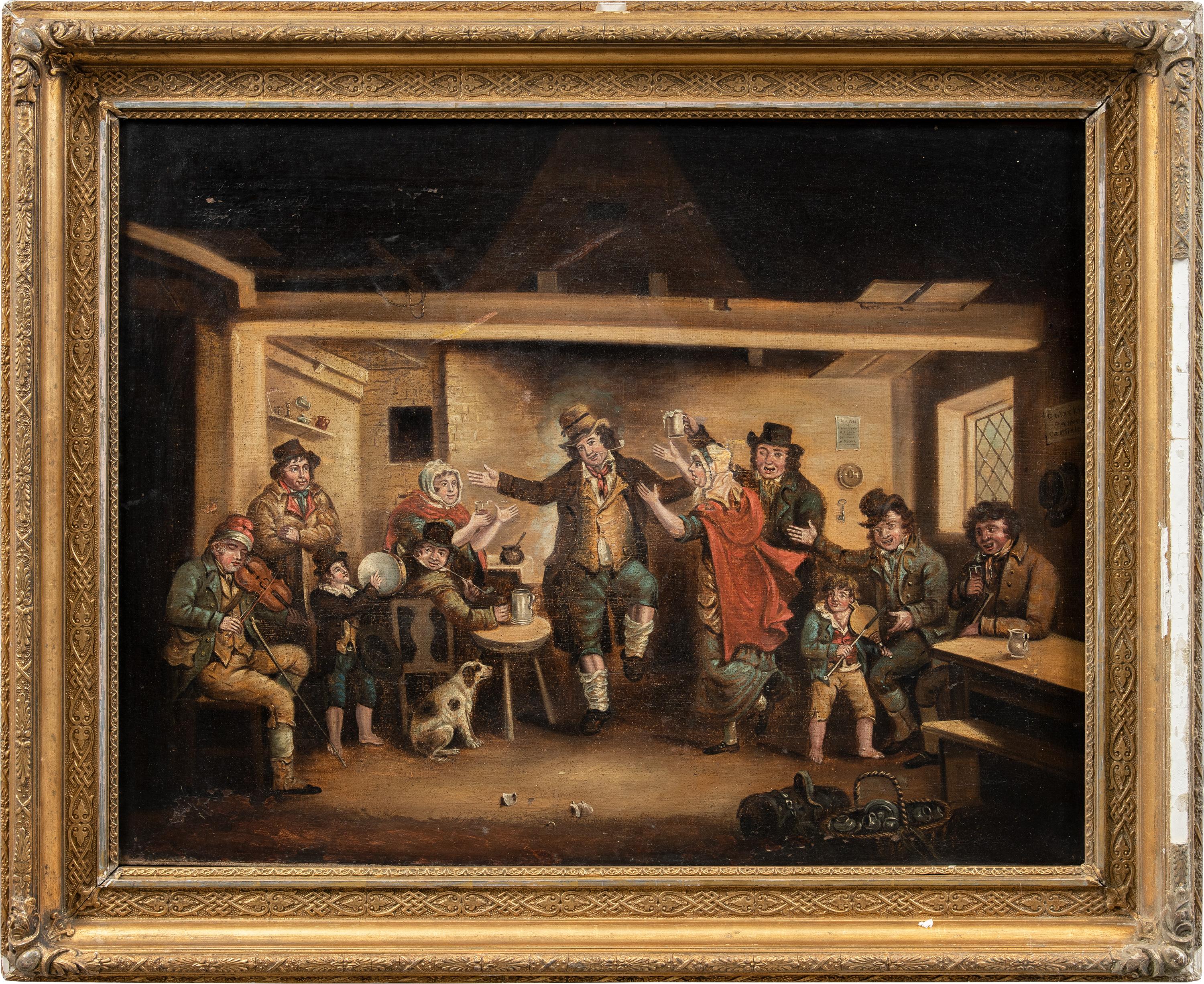 Unknown Figurative Painting - Realist British painter - 19th century figure painting - Tavern interior