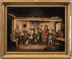 Peintre réaliste britannique - Peinture de personnages du XIXe siècle - Intérieur de taverne