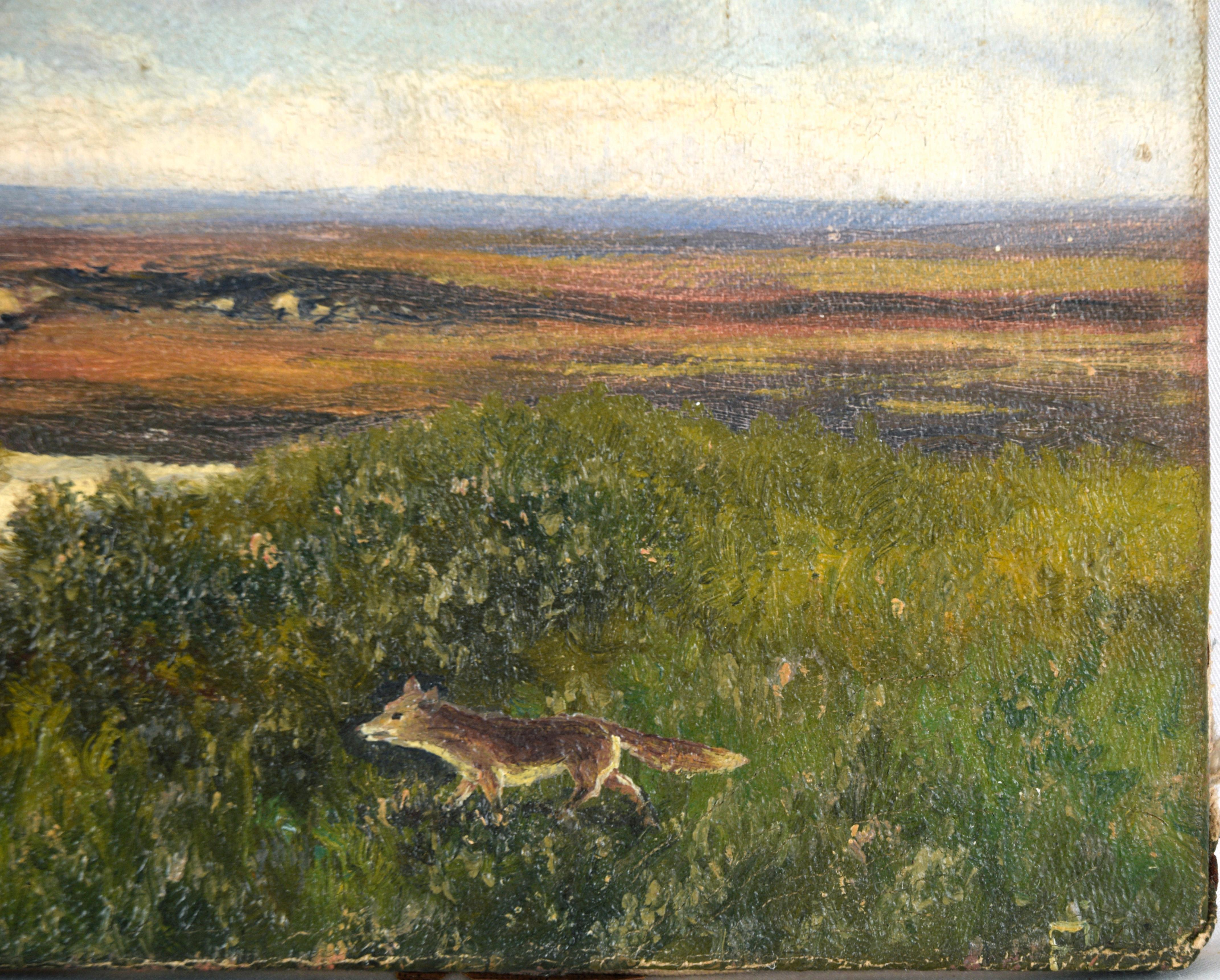 Realistische Küstenszene auf dem Lande - Antikes Original-Ölgemälde im Angebot 1