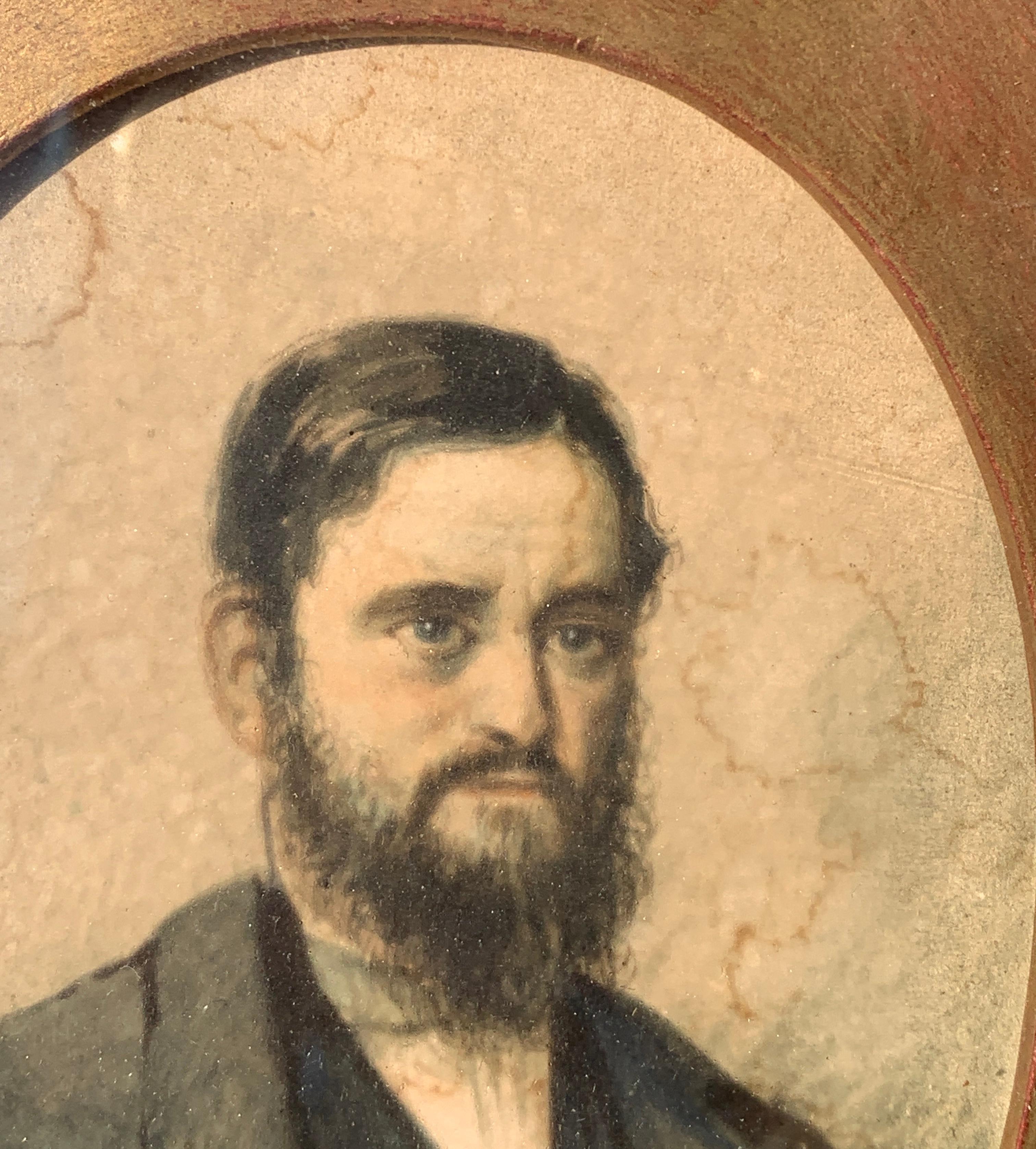 Realist European painter - 19th century figure painting - Portrait of a gentlema For Sale 1