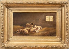 Realist Italian painter - 19th century animal painting - Sheep - Oil on canvas