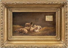 Peintre réaliste italien - Peinture animalière du 19e siècle - Mouton - Huile sur toile