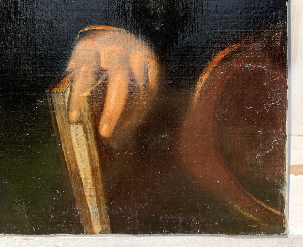 Italienischer Maler (19. Jahrhundert) - Porträt eines Herrn mit einem Buch.

92 x 71 cm.

Antikes Ölgemälde auf Leinwand, ohne Rahmen.

Zustandsbericht: Gefütterte Leinwand. Guter Zustand der Bildoberfläche, es gibt Anzeichen von Alterung und
