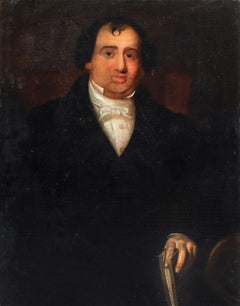 Pintor realista italiano - Pintura de figuras del siglo XIX - Retrato Masculino