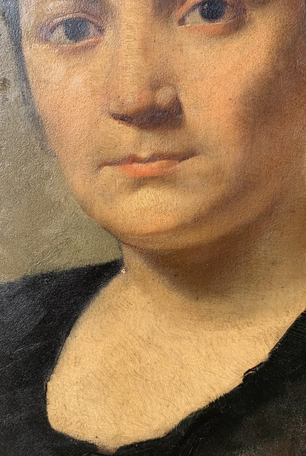 Realist Italian painter - Late 19th century figure painting - Portrait Girl For Sale 2