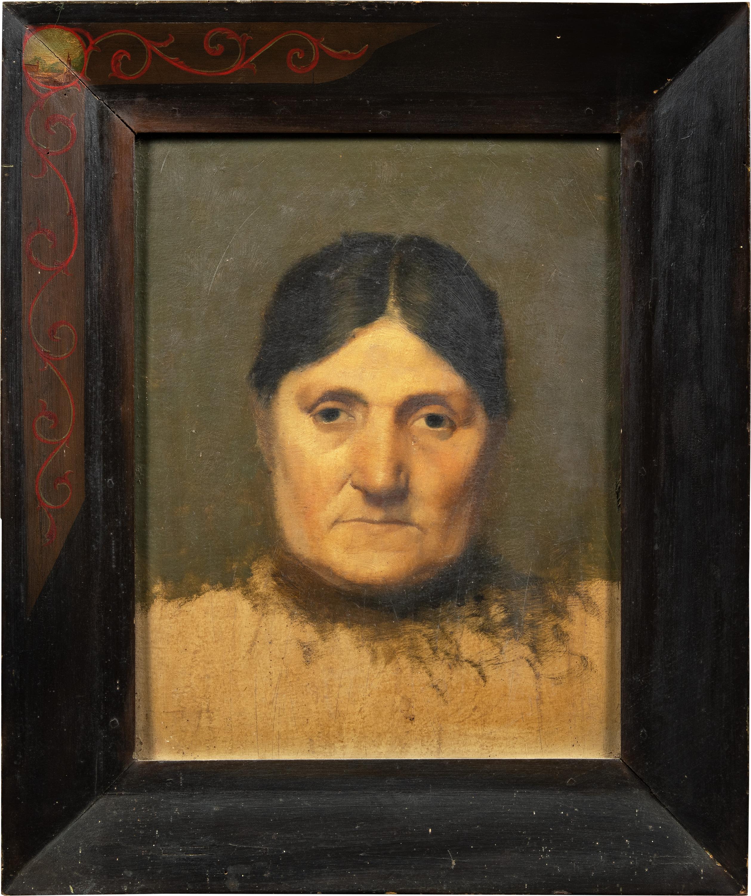 Unknown Portrait Painting - Realist Italian painter - Late 19th century figure painting - Portrait Woman