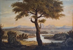 Realist painting South American Landscape Tree Valley Mountains TORRENS 19th