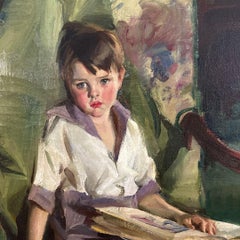 Early 20th Century Portrait of a Boy Daydreaming