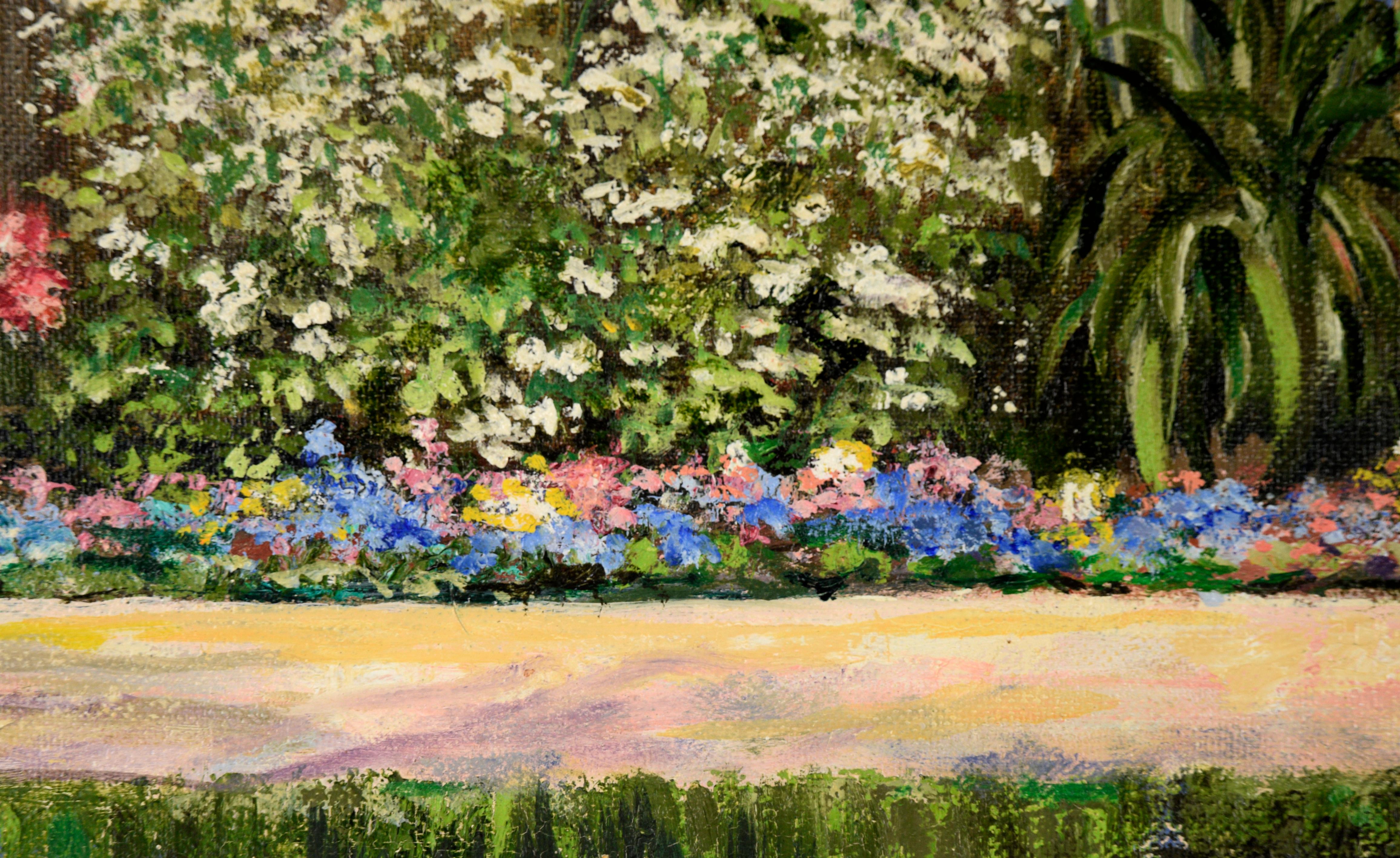 Realistic Garden Landscape - Oil on Artist's Board For Sale 5