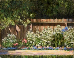 Realistic Garden Landscape - Oil on Artist's Board