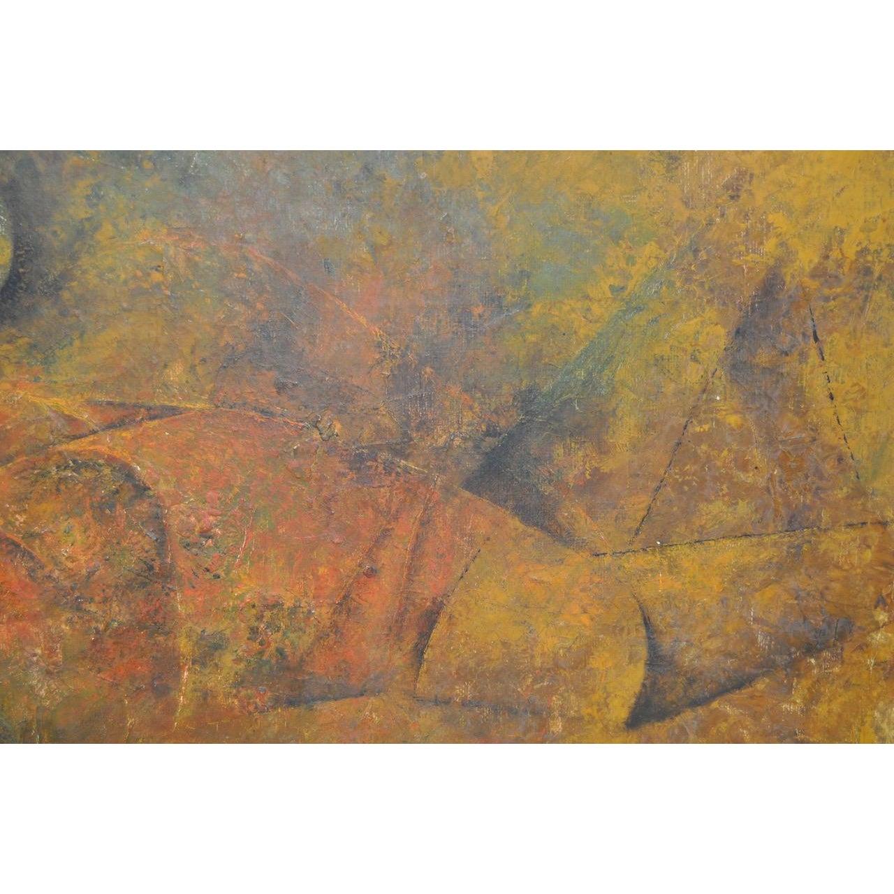 Figura sdraiata Pittura cubista moderna del Mid Century 1950 C.C. - Painting di Unknown