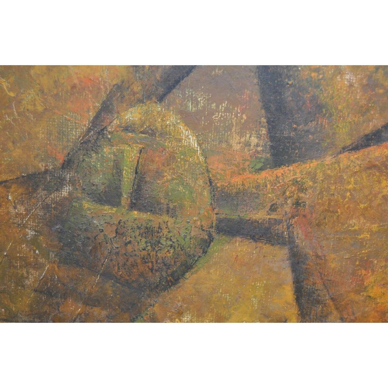 Figura sdraiata Pittura cubista moderna del Mid Century 1950 C.C. - Painting Cubismo di Unknown