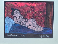 "Reclining Nude" Fauvist Oil