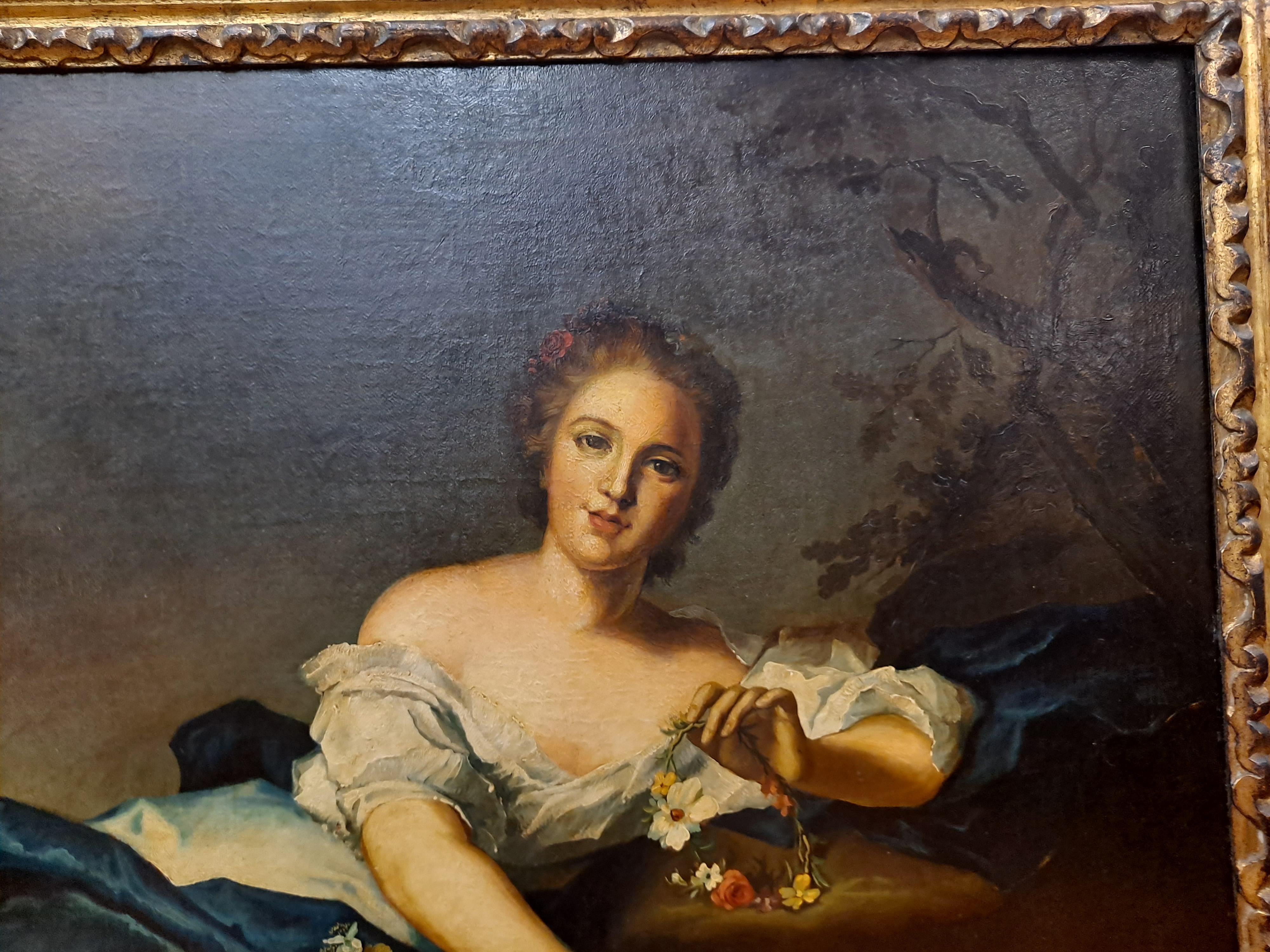 Reclining Portrait of Henriette of France as Flora, After Jean-Marc Nattier For Sale 1