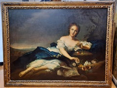 Antique Reclining Portrait of Henriette of France as Flora, After Jean-Marc Nattier