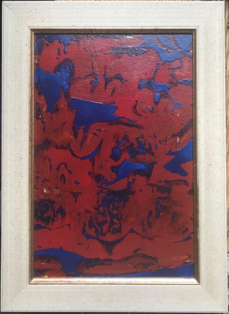 Rouge et bleu, 2003. Tableau contemporain italien rouge et bleu. Italie, 2003
Dimensions : 14,25