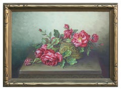 Early 20th Century Red Roses Still Life 