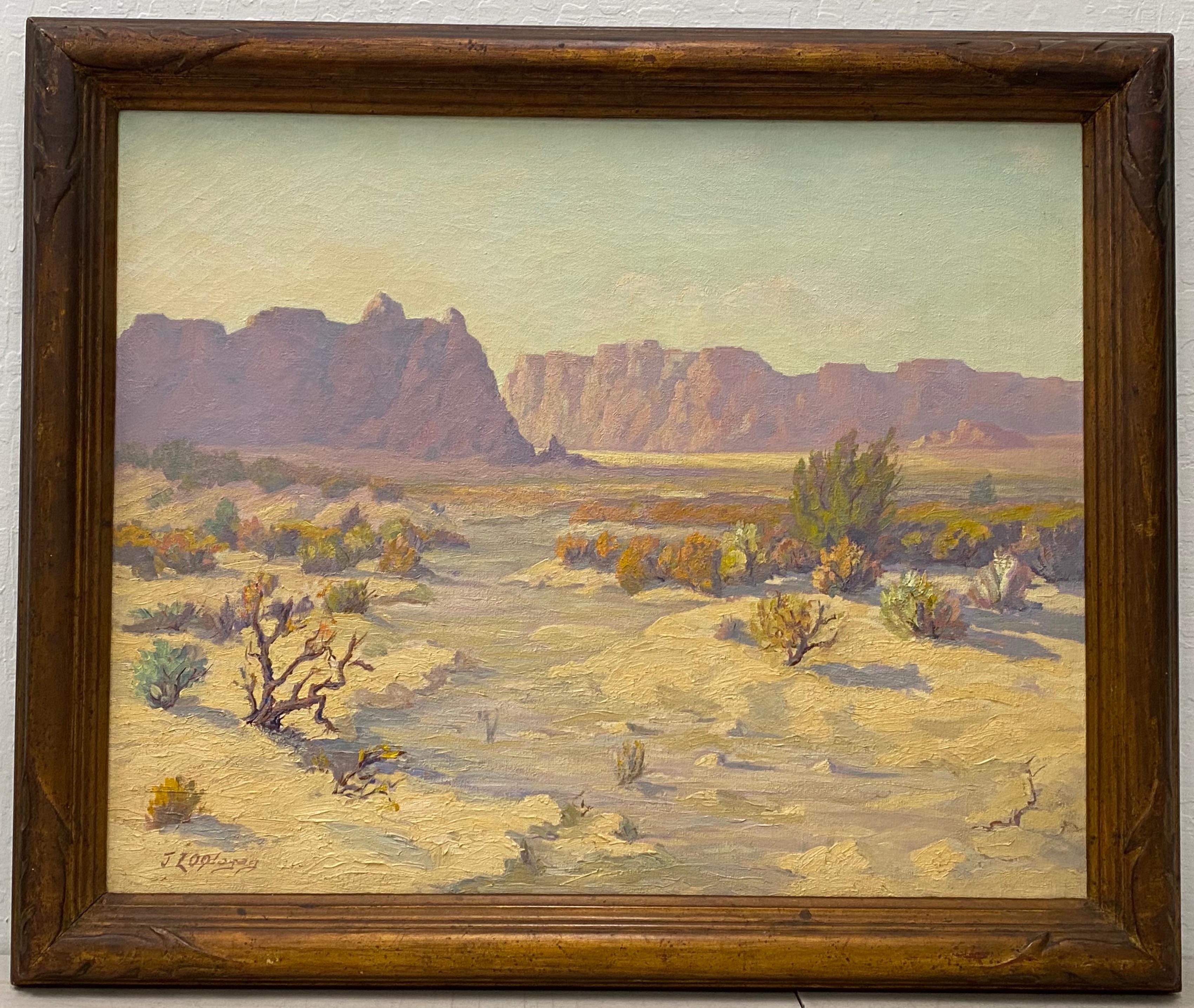 "Red Mesa, AZ" Original Desert Landscape Painting c.1940s