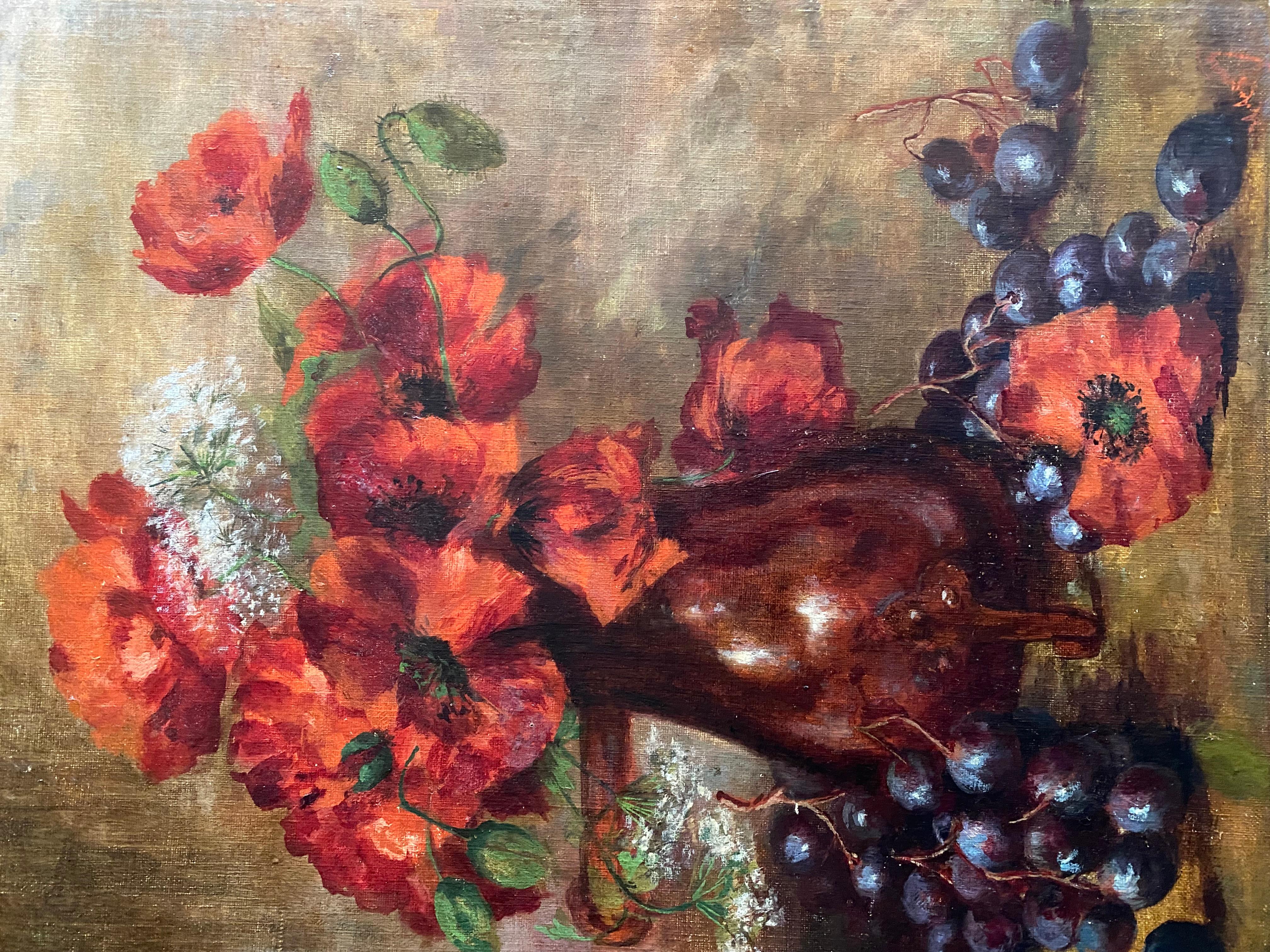 “Red Poppies and Grapes” For Sale 1