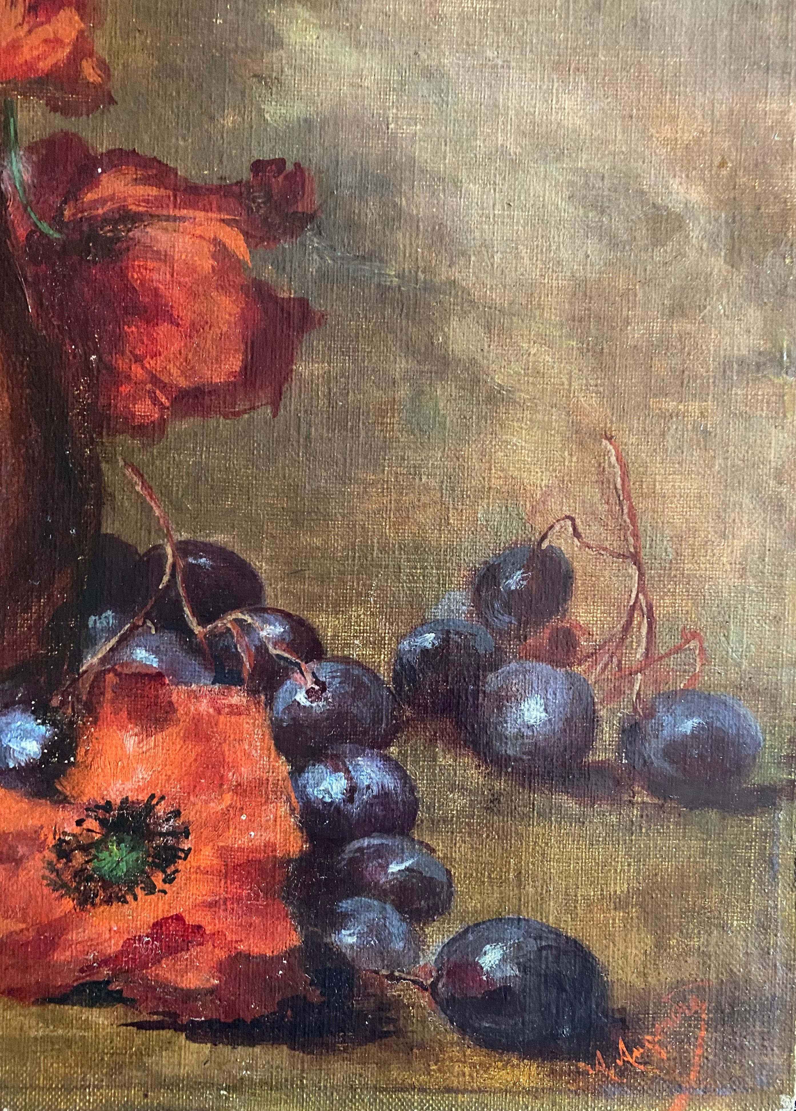 “Red Poppies and Grapes” For Sale 3