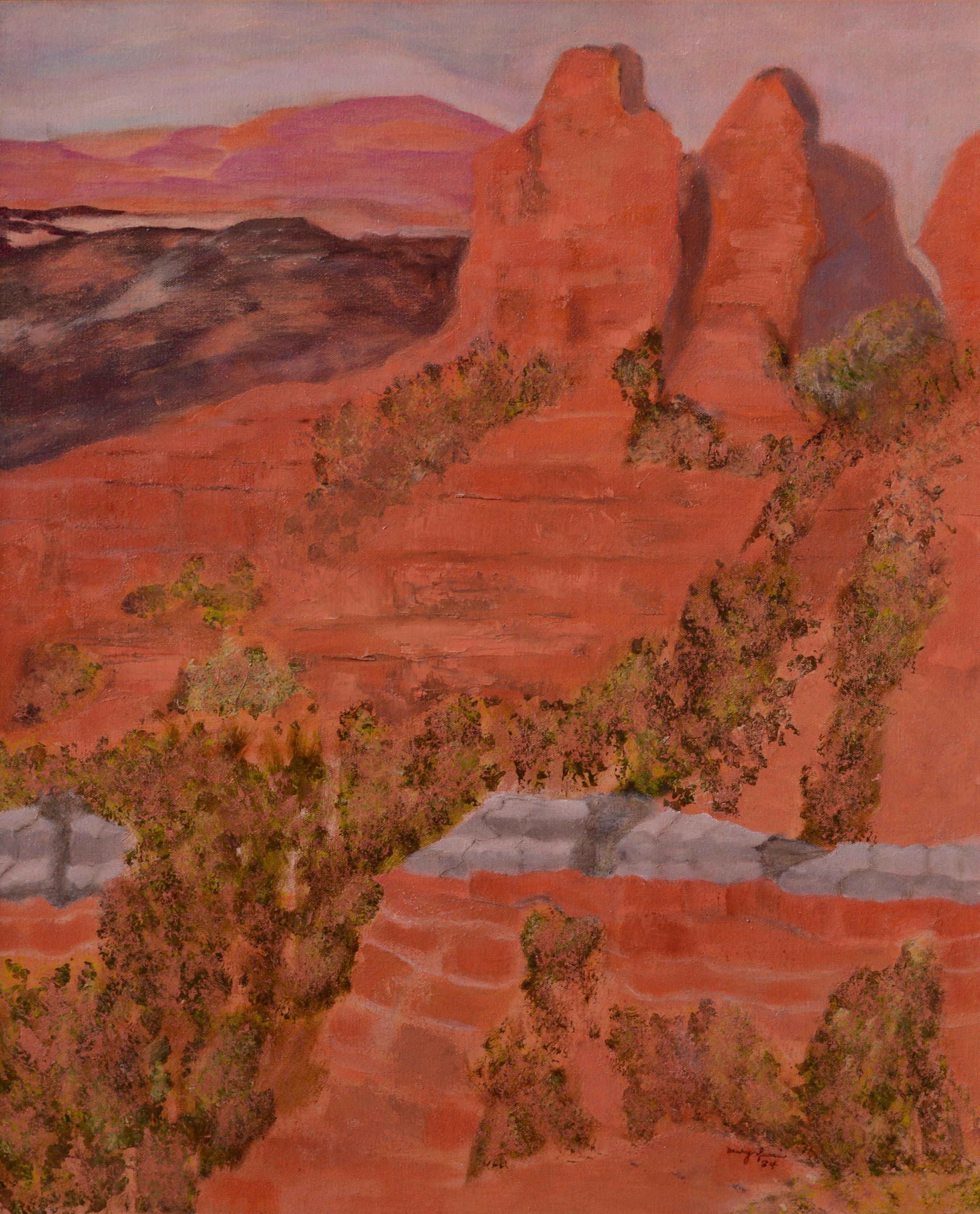 Red Rocks Southwest Desert Landscape  - Painting by Unknown