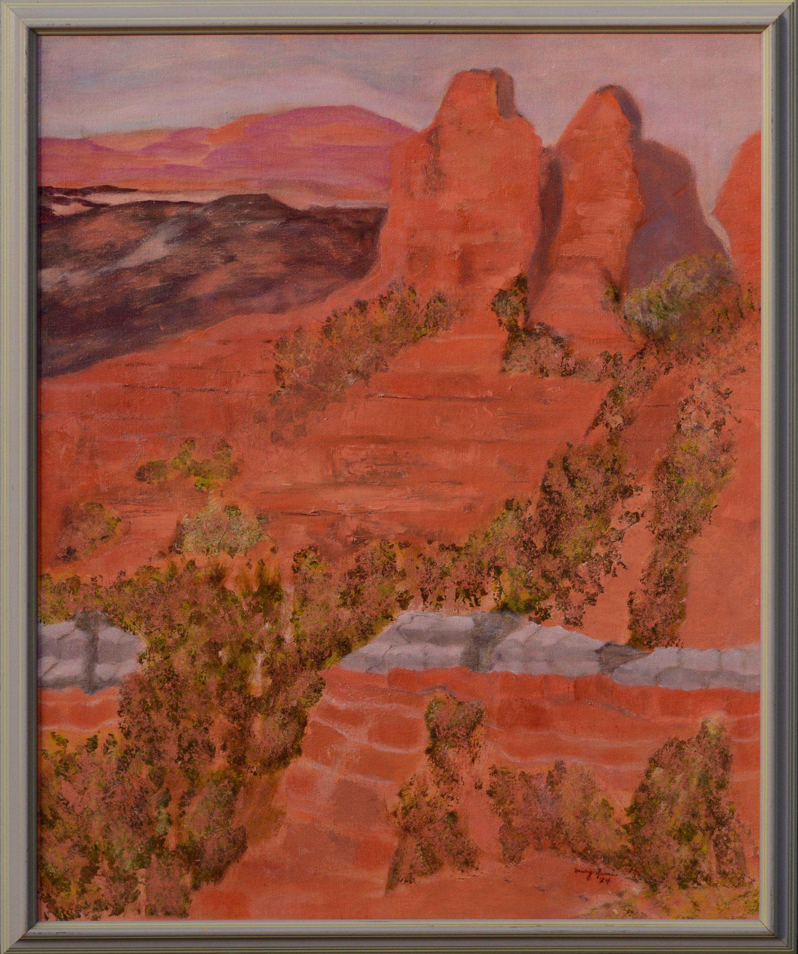 Unknown Landscape Painting - Red Rocks Southwest Desert Landscape 