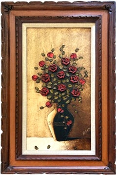 Red Roses, Modern Oil Paint by Unknown Artist