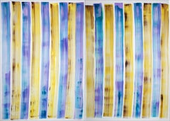 Refreshing Gelato Grid, Vivid Tones Modern Painting, Diptych, Cabin Beach, 2021