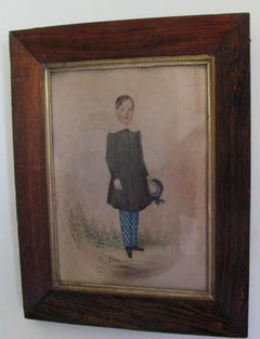 Regency  Portrait Of A Young Boy- portrait painting , Watercolour, 19th century