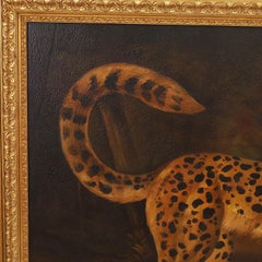 Reginald Baxter Vintage Oil Painting on Canvas of a Cheetah or Leopard