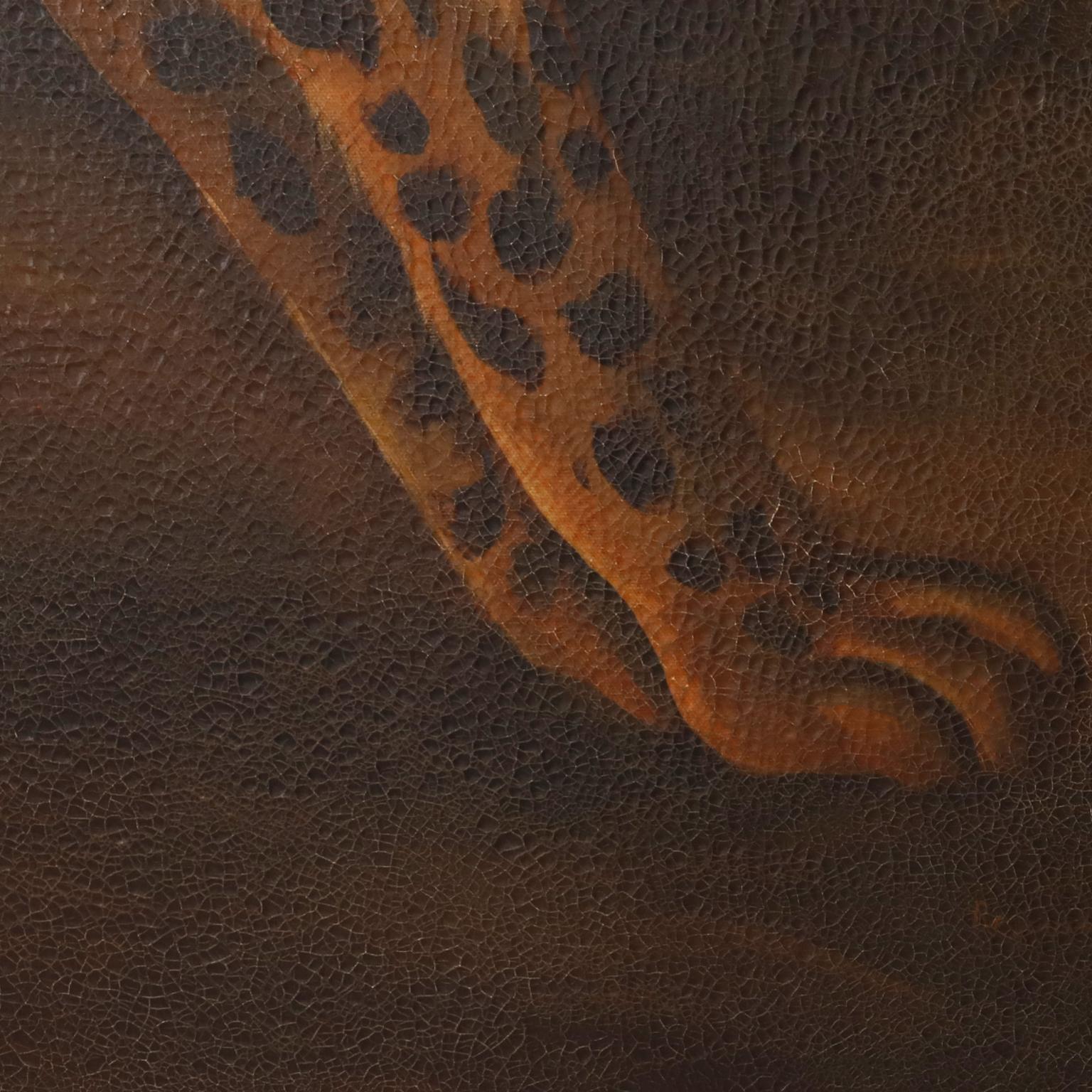 Reginald Baxter Dipinto a olio su tela d'epoca raffigurante un ghepardo o un leopardo 2
