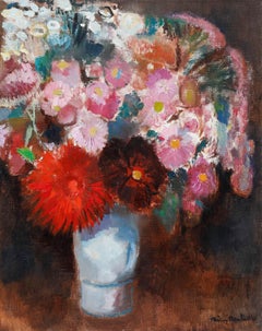 Reinerus Gerardus Johannes Reulink (1931-2010) - 1995 Oil, Dahlias and Asters