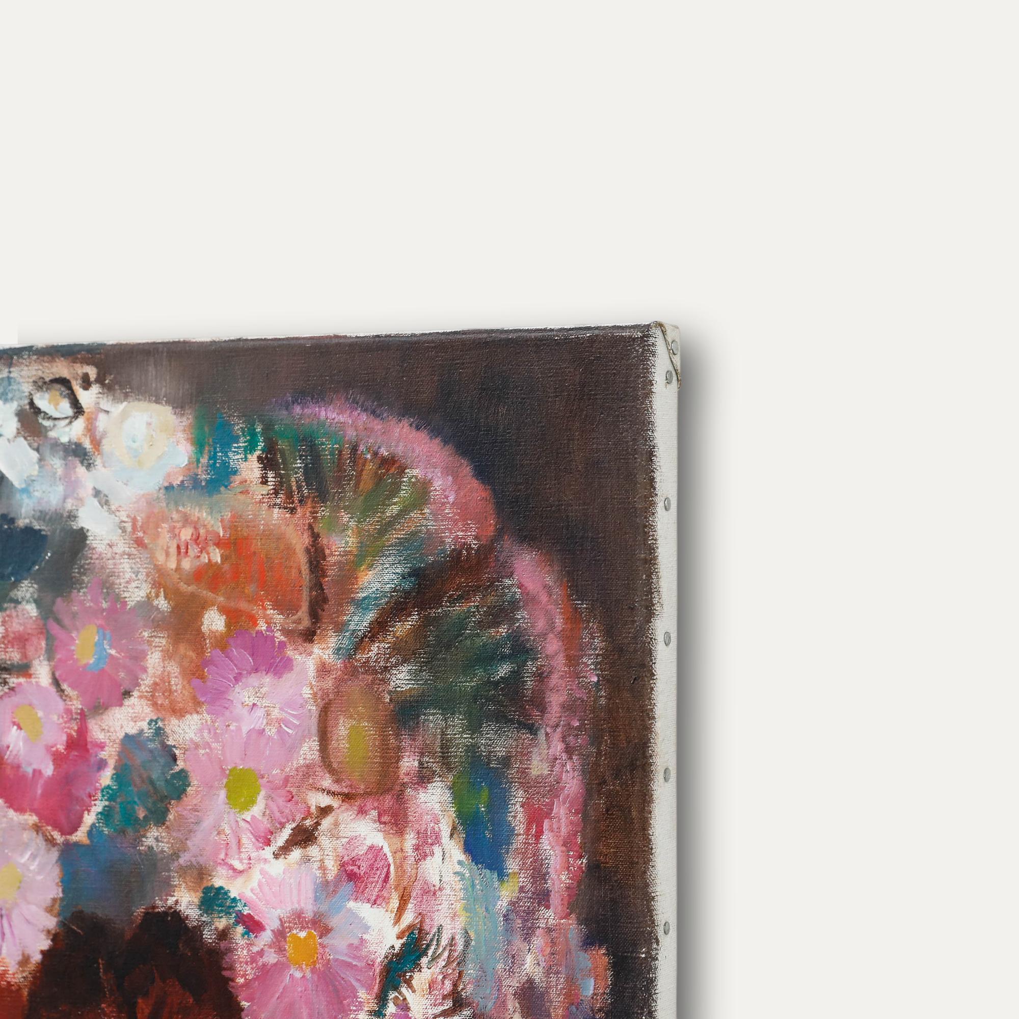 Reinerus Gerardus Johannes Reulink (1931-2010) - 1995 Óleo, Dalias y Asters en venta 1