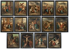 Religious Italian painter - 18/19th century Group of fourteen religious painting