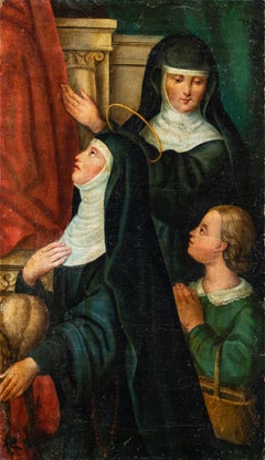 Pintor religioso italiano - Pintura de figuras del siglo XVIII - Santa Mónica