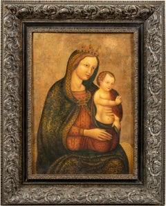 Religious Italian painter - Late 19th century figure painting - Virgin Child