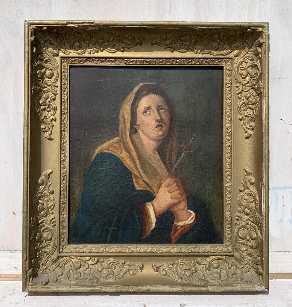 Peintre religieux (école italienne) - Début 19ème peinture figurative - Vierge Madonna - Painting de Unknown