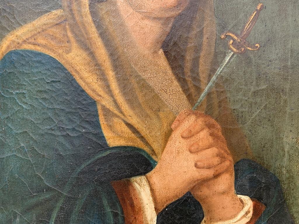 Religiöser Maler (Italienische Schule) – Figurenmalerei der Jungfrau Madonna aus dem frühen 19. Jahrhundert im Angebot 1