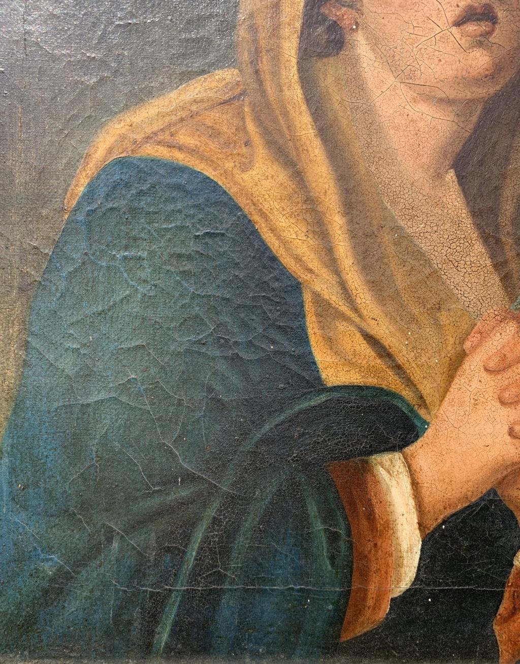 Peintre religieux (école italienne) - Début 19ème peinture figurative - Vierge Madonna en vente 3
