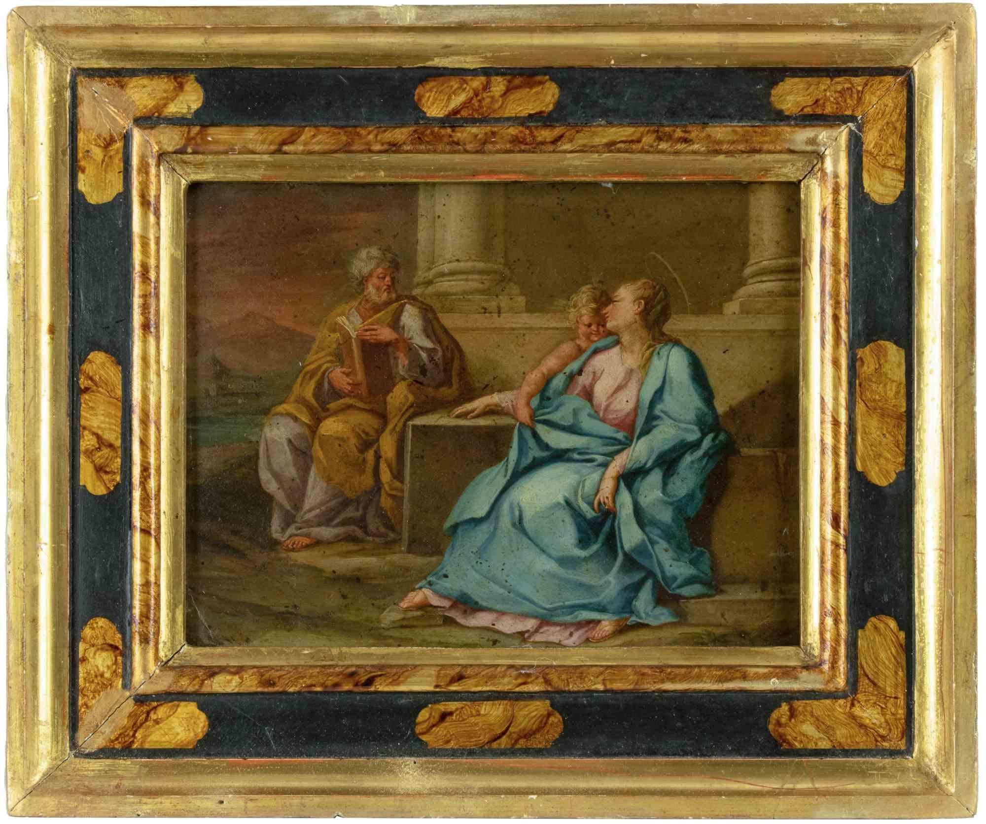 Religiöse Szene – Gemälde – 19. Jahrhundert – Painting von Unknown