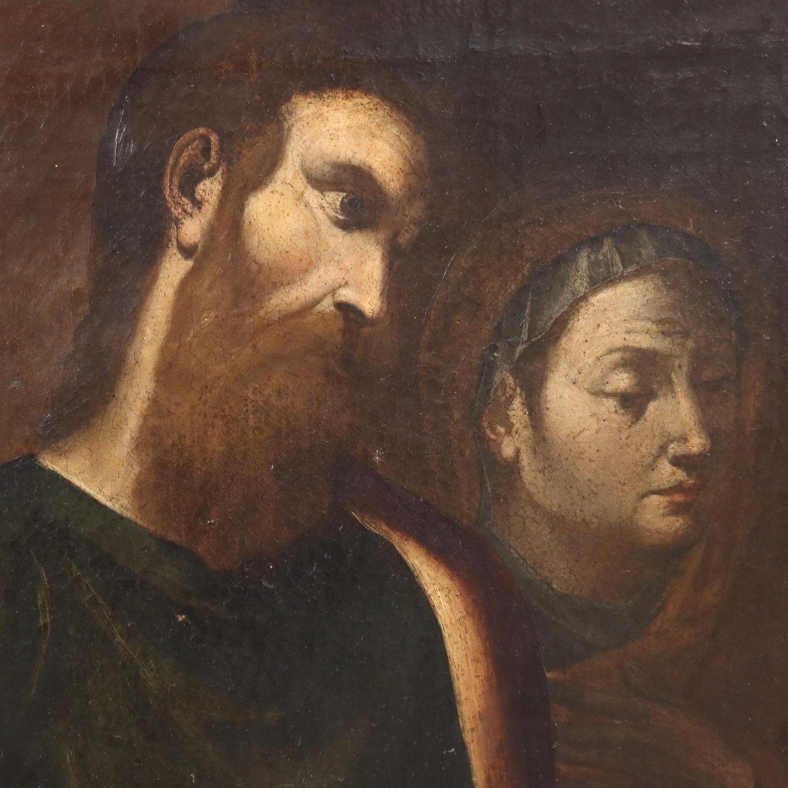 Huile sur toile sur sujet religieux, Italie, XVIIe siècle en vente 5