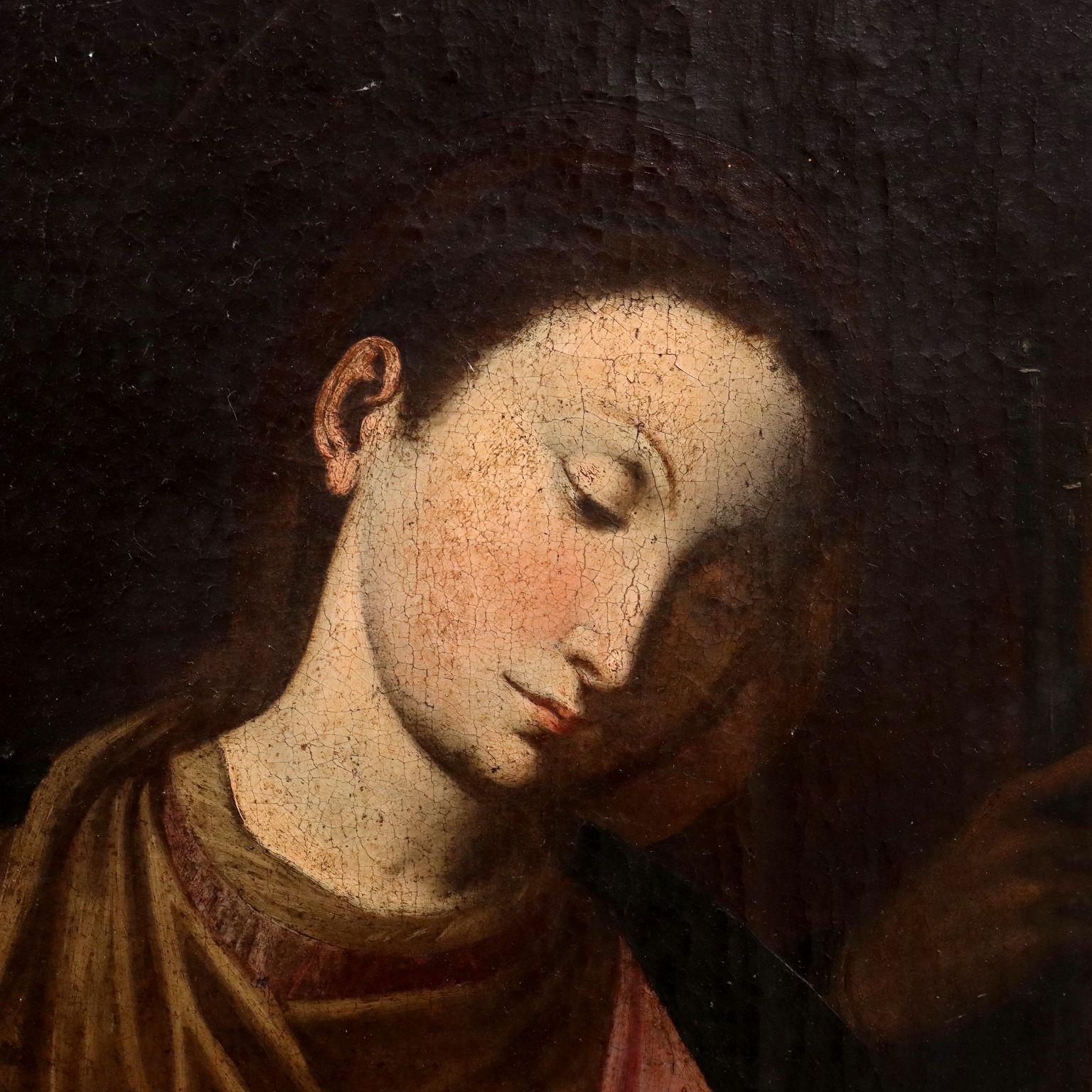 Soggetto religioso Olio su tela Italia XVII secolo - Painting Altro stile artistico di Unknown