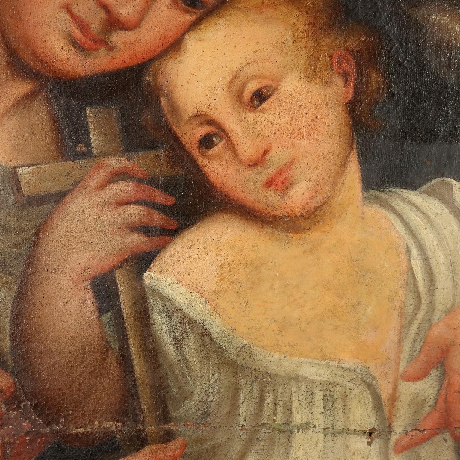 Religious Subject Oil on Canvas Italy XVII Century For Sale 1