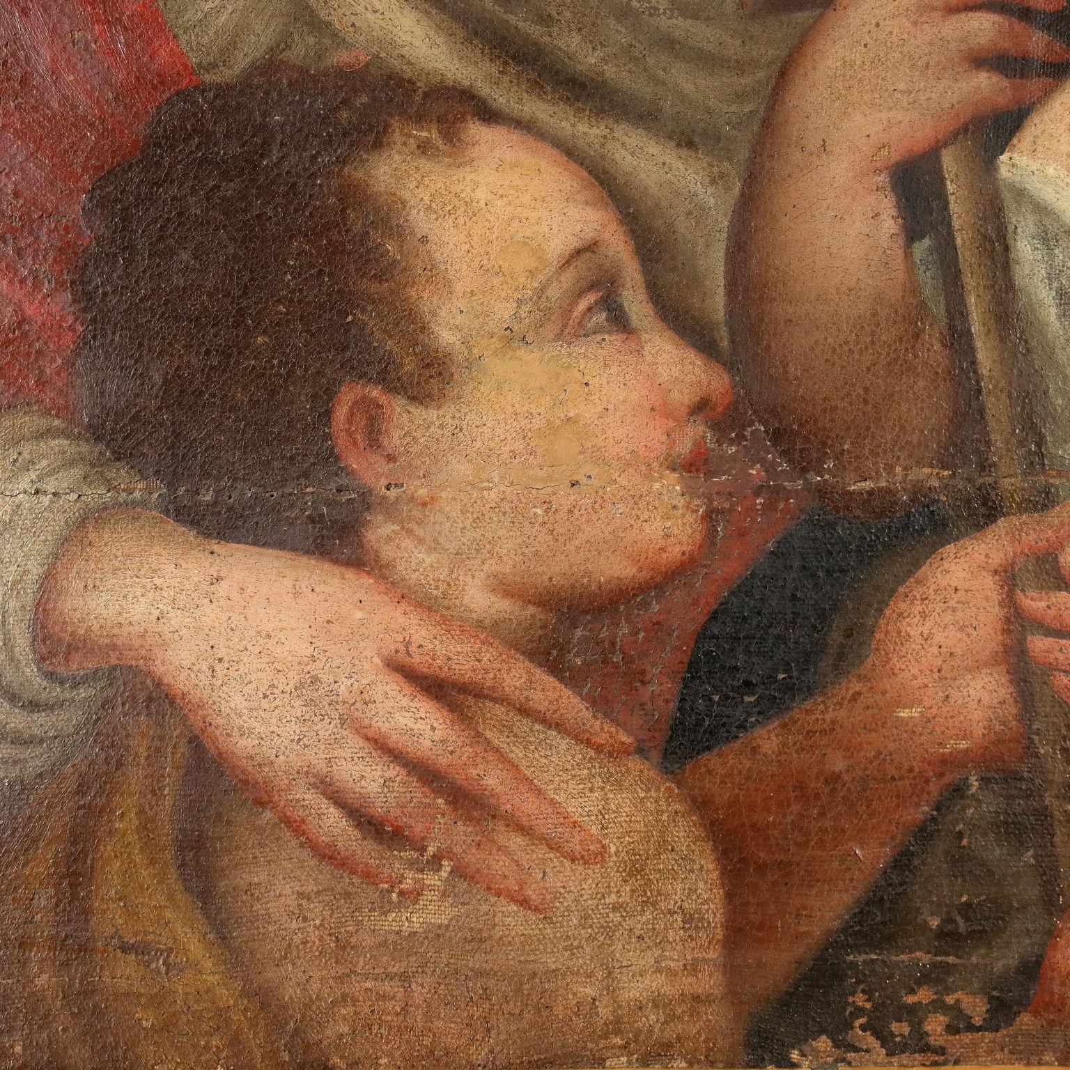 Religious Subject Oil on Canvas Italy XVII Century For Sale 2