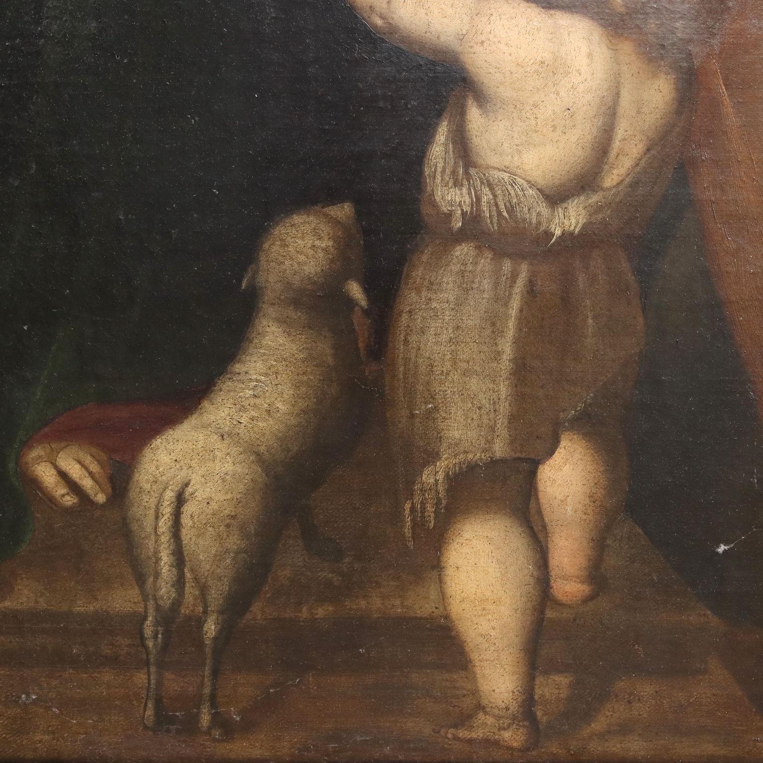 Soggetto religioso Olio su tela Italia XVII secolo in vendita 4