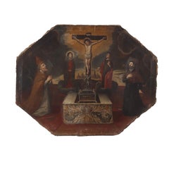 Huile sur toile sur sujet religieux, Italie, XVIIe siècle