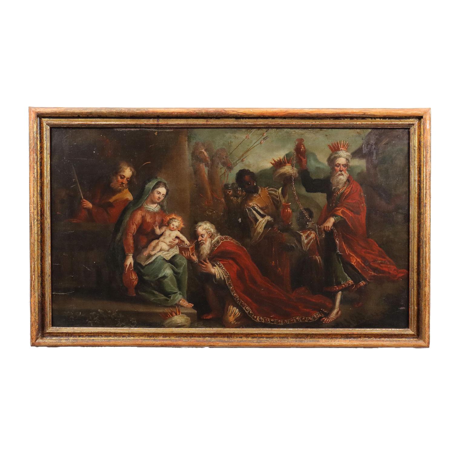 Unknown Figurative Painting - Religious Subject Oil on Canvas Italy XVII-XVIII Century